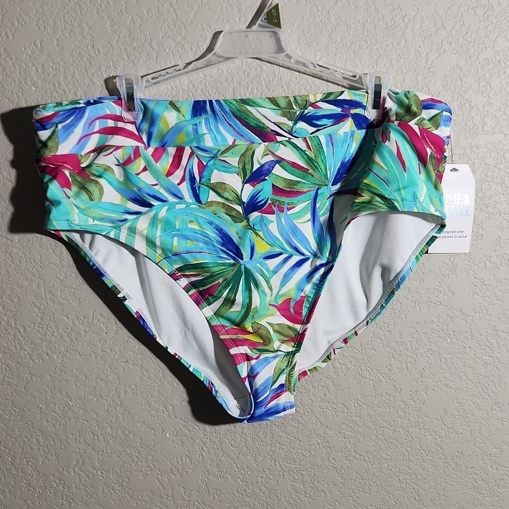 Tropical Floral Swimsuit Bikini Bottoms Size XL